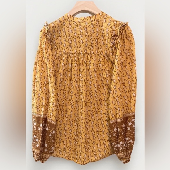 JOIE Nordstrom Floral Button Down Peasant Top Balloon Sleeve Large - Picture 3 of 10